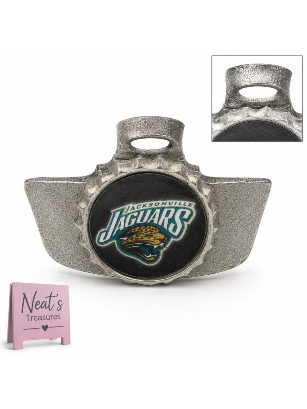 JACKSONVILLE JAGUARS Black Silver Metal Wall Mount NFL Pub Bar Bottle Cap Opener